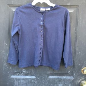 Women’s Button Up 3/4 Sleeve Blue Cardigan